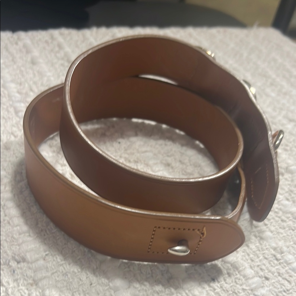 Asprey Genuine Calf Brown Leather Belt with Silver Accents Made In Italy - Picture 2 of 6